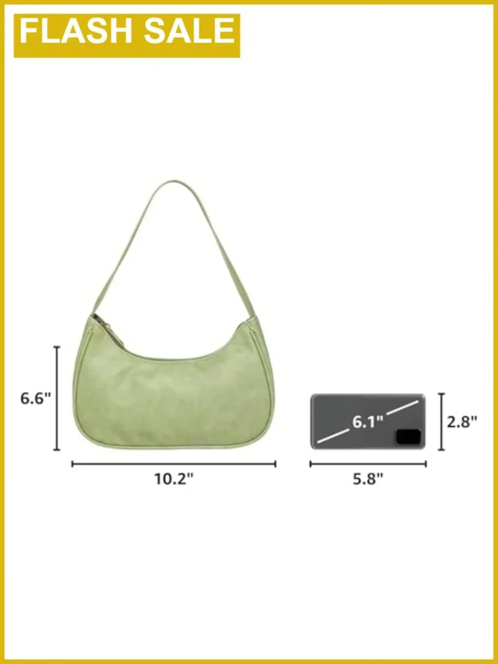 Vegan Leather Hobo Sling Tote Handbag with Zipper Closure Retro Shoulder Purse